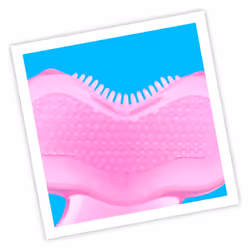 Nuby Silicone TeeThe-EEZ Teether with Bristles  Includes Hygienic Case  Pink (Count of 2)