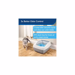 PetSafe Scoopfree Premium Blue Non Clumping Crystal Cat Litter, Reusable Tray Litter, Odour Control, Low -Tracking, 99 percent Dust - Free, 2 - Pack
