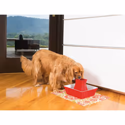 PetSafe Drinkwell Ceramic Pagoda Fountain, 2 L, Red Drinking Fountain for Cats and Dogs, Dual Water Stream, Hygienic