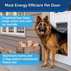 PetSafe Extreme Weather Energy Efficient Aluminium Pet Door for Cats and Dogs â Insulated Flap System â Extra Large (XL)