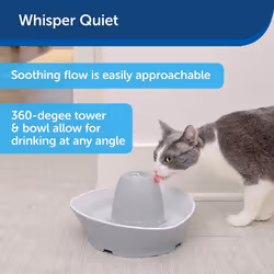PetSafe Streamside Ceramic Pet Fountain, 1.8-litre water capacity, whisper-quiet design, filtered water, encourages pets to drink more water