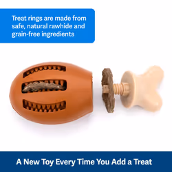PetSafe Busy Buddy Chompin' Chicken Dog Toys - Treat Ring Holding Chew Toy - BPA Free Rubber - Chicken Scented - Interactive Pet Puzzle for Boredom or