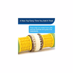 Treat Ring Holding Chew Toy, Corn - BPA-free Rubber - Butter Scented - Interactive Pet Puzzle for Boredom or Separation Anxiety - Small to Large Dogs