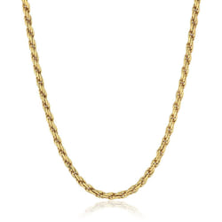 Amazon Essentials Yellow gold Plated Sterling Silver Diamond cut Rope chain Necklace  18