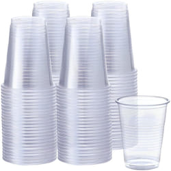 Plastic House Clear Plastic Cups Bulk - 7 oz. (Pack of 100) - Disposable Plastic Drinkware  Perfect Clear Drinking Cup for Cold Drinks And Everyday Us