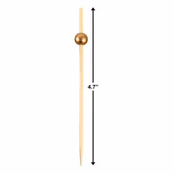 Eco-friendly Gold Wooden Ball Food Picks (Pack of 100) - Sustainable Skewers And Bamboo Picks for Charcuterie  Appetizers  & Cocktail Picks For Partie