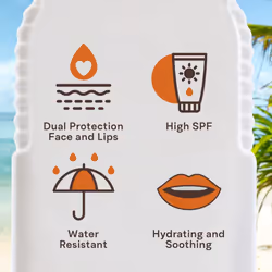 Sun SPF 50 Face Cream and SPF 30 Lip Balm Duo, High Protection Sun Cream, Water Resistant, Vitamin Enriched, 2 pack