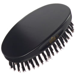 Kent MN11 Finest Men's Hair Brush and Facial Brush for Beard Care - 100% Natural Black Boar Bristle Brush for Mens Grooming  Scalp Brush  360 Wave  an