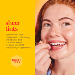 Burts Bees 100% Natural Tinted Lip Balm  Red Dahlia with Shea Butter & Botanical Waxes 1 Tube