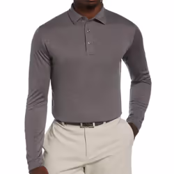 Callaway Mens Swing Tech Essential Long Sleeve Golf Polo Shirt  Quiet Shade Heather  3X Large Tall