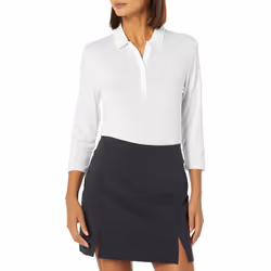 Callaway Women's 3/4 Sleeve Space Dye Golf Polo Shirt with Swing Tech