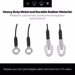 TRUBUILT1 AUTOMOTIVE Tailgate Support Cables Set Replacement for 2004-2006 Toyota Tundra Pickup Truck  Heavy Duty OEM Quality  Pair Fits Left and Righ
