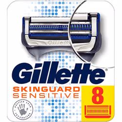 Gillette Skinguard Sensitive Razor Blades Designed to Stop Irritation For Men, 8 Refills