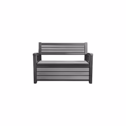 Keter Hudson 60 Gallon Plastic Resin Weather Resistant Outdoor Backyard Patio Storage Bench Deck Box, Grey