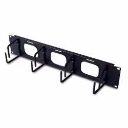 APC Horizontal Cable Organizer 2U w/pass through holes, Cable management panel, Black, 2U, 445 mm, 7.6 cm, 89 mm