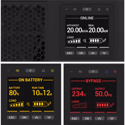 APC Smart-UPS On-Line, 15kVA/15kW, Rack/Tower, 230V/380V...415V, Hard wire 5-wire(3P+N+E)+3-wire(1P+N+E), Network Card, W/O rail kit