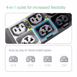 APC NetShelter Rack PDU Advanced, Switched Metered Outlet, 3Phase, 11kW 400V 16A or 11.5kW 415V 20A, 48 Outlets, IEC309 - Additional view 4