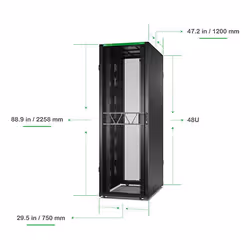 APC NetShelter SX Server Rack Gen 2, 48U, 2258H x 750W x 1200D mm, with Sides, Black - Additional view 6