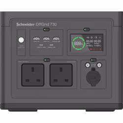 APC SE OffGrid Portable Power Station 730 - Li-Ion battery, LCD, 2x UK outlets, 3x USB-A, 2x USB-C, 3x 12V, wireless charger - Additional view 2