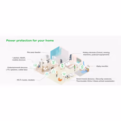 APC Back-UPS, 500VA/300W Floor/Wall Mount, 230V, 8x CEE 7/3 Schuko outlets, USB Type A Port, User Replaceable Battery - Additional view 7