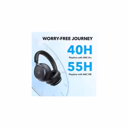 soundcore by Anker, Space One, Adaptive Active Noise Cancelling Headphones, 2X Stronger Human Voice Reduction, 40H ANC Playtime