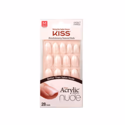 Salon Acrylic French Nude Collection, Graceful, Medium Length Nude Fake Nails, Includes 28 False Nails, Nail Glue, Nail File, ...