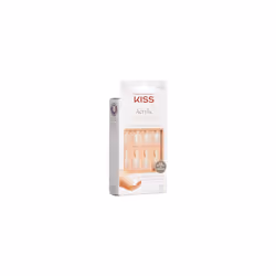 Salon Acrylic Natural Collection, Brief Encounter, Real Short Length Square Fake Nails Includes 28 False Nails, Nail Glue, Nail File, and Manicure
