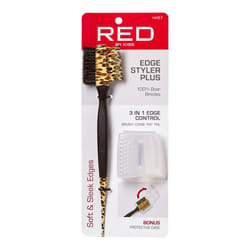 Red by Kiss Professional 3 IN 1 Edge Brush. Comb. Rat-tail Brush with