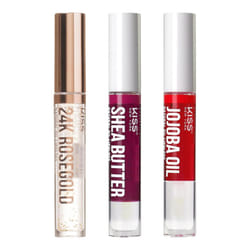 3 PACK Lip Oil Gloss Hydrating NonSticky Lip Oil 100 Natural Oil Clear Lip Gloss Lightweight Lip Moisturizer Rosegold  Shea Butter  Jojoba