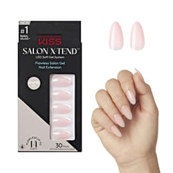 Salon X-tend Glue On Color Nails, Gloria, Light Beige, Medium Size, Almond Shape, 34 Ct.