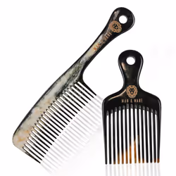 Premium Handmade 100 Oxhorn Antistatic Detangling Styling and Hair Pick Combs Combo Pack for Women Men
