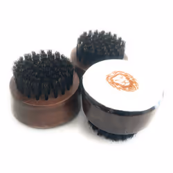 Premium Handmade Round Oxhorn Medium Stiff Natural Boar Bristle Mens Travel Beard and Hair Care Brush