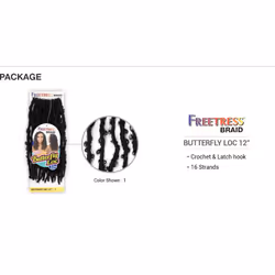 Shake N Go FreeTress Crochet Braids Butterfly Loc 12 inch (5-pack  T30)