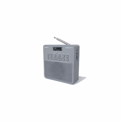 T4 DAB/DAB+ Digital FM Radio with Bluetooth, Rechargeable Battery and Mains Power Radio with USB Mobile Charging (Grey)