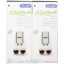DeLonghi Eco Descaling Solution 5513291781  16.9 Fl Oz Pack of 2  White