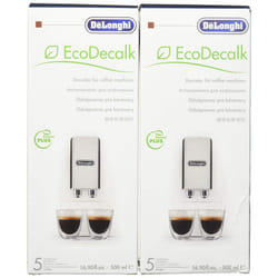 DeLonghi Eco Descaling Solution 5513291781  16.9 Fl Oz Pack of 2  White