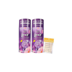 Lenor Scent Booster Beads Exotic Bloom 176g x2, Wooden laundry pegs x6