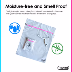 mumi Travel Laundry Bag  Moisture and Smell-Proof  Wash Bags Separate Laundry from Clean Clothes  with Folding Hanger and Outer Bag