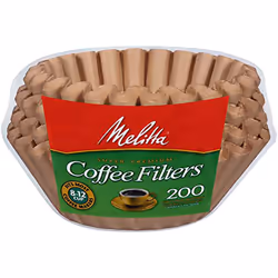 Melitta 8-12 Cup Basket Coffee Filters Natural Brown 200 Count (Pack of 8)