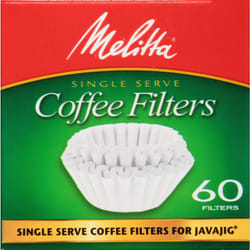 Melitta JavaJig Replacement Single-Serve Paper Coffee Filters  White  60 Count