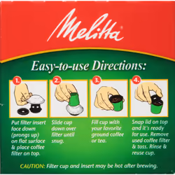 Melitta JavaJig Replacement Single-Serve Paper Coffee Filters  White  60 Count