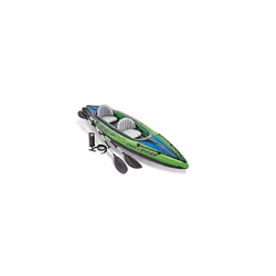 Intex Challenger K2 Kayak 2 Person Inflatable Kayak Set with Aluminum Oars and High Output Air Pump