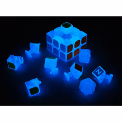 TANCH Blue Fluorescent Speed Cube 3x3x3 Glow in The Dark Luminous Magic Cube Puzzle Toy