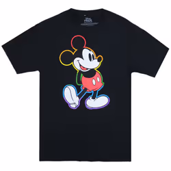 Disney Mickey Mouse Pride Outline T-Shirt (X-Large) Black