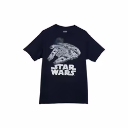 Star Wars 864223-small Star Wars The Millennium Falcon Cotton T-Shirt, Blue - Small