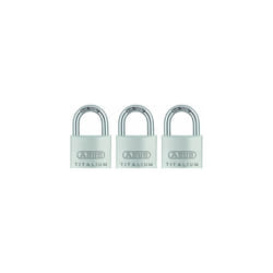 ABUS 64TI/40 Titalium Aluminum Alloy Padlock, Keyed Alike with Nano Protect Steel Shackle, Pack of 3