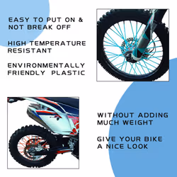 Worldmotop 72Pcs Dirt Bike Spoke Covers Wheel Spoke Wraps Wheel Rim Spoke Skins Universal for Yamaha Honda BMW Suzuki Kawasaki (dark blue)