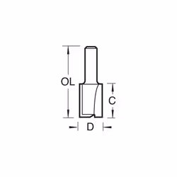 Professional Straight Two Flute Router Cutter Bit, 1/4 Inch Shank, 9mm Cut Diameter, Tungsten Carbide Tipped, 3/5X1/4TC
