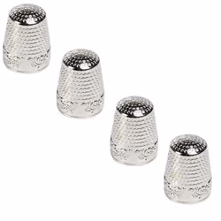 AXEN 4 Pieces Sewing Thimble  Metal Sewing Thimble Finger Protector  A