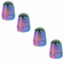 AXEN 4 Pieces Sewing Thimble Metal Sewing Thimble Finger Protector A